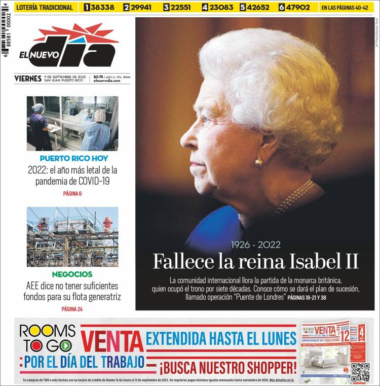 Portada de El Nuevo Día (Puerto Rico)