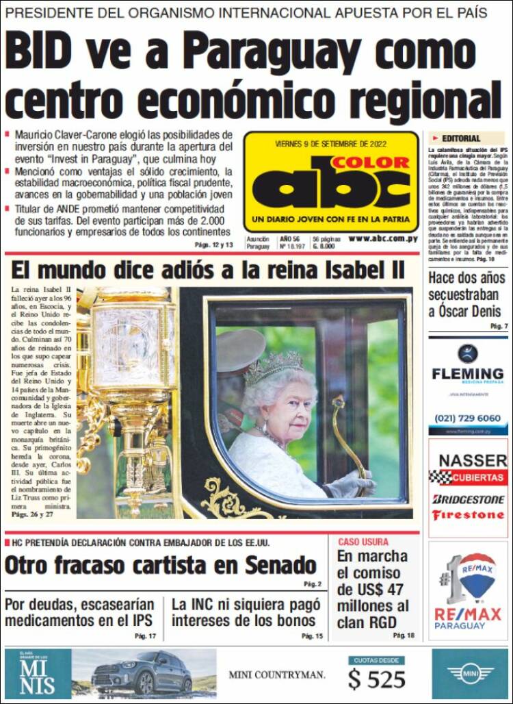Portada de ABC Color (Paraguay)