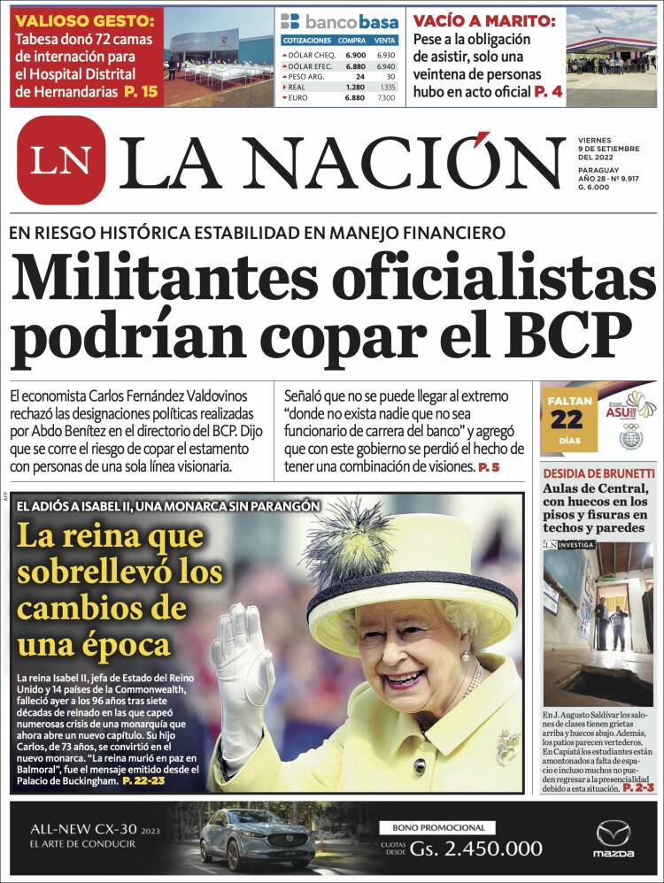 Portada de La Nación (Paraguay)