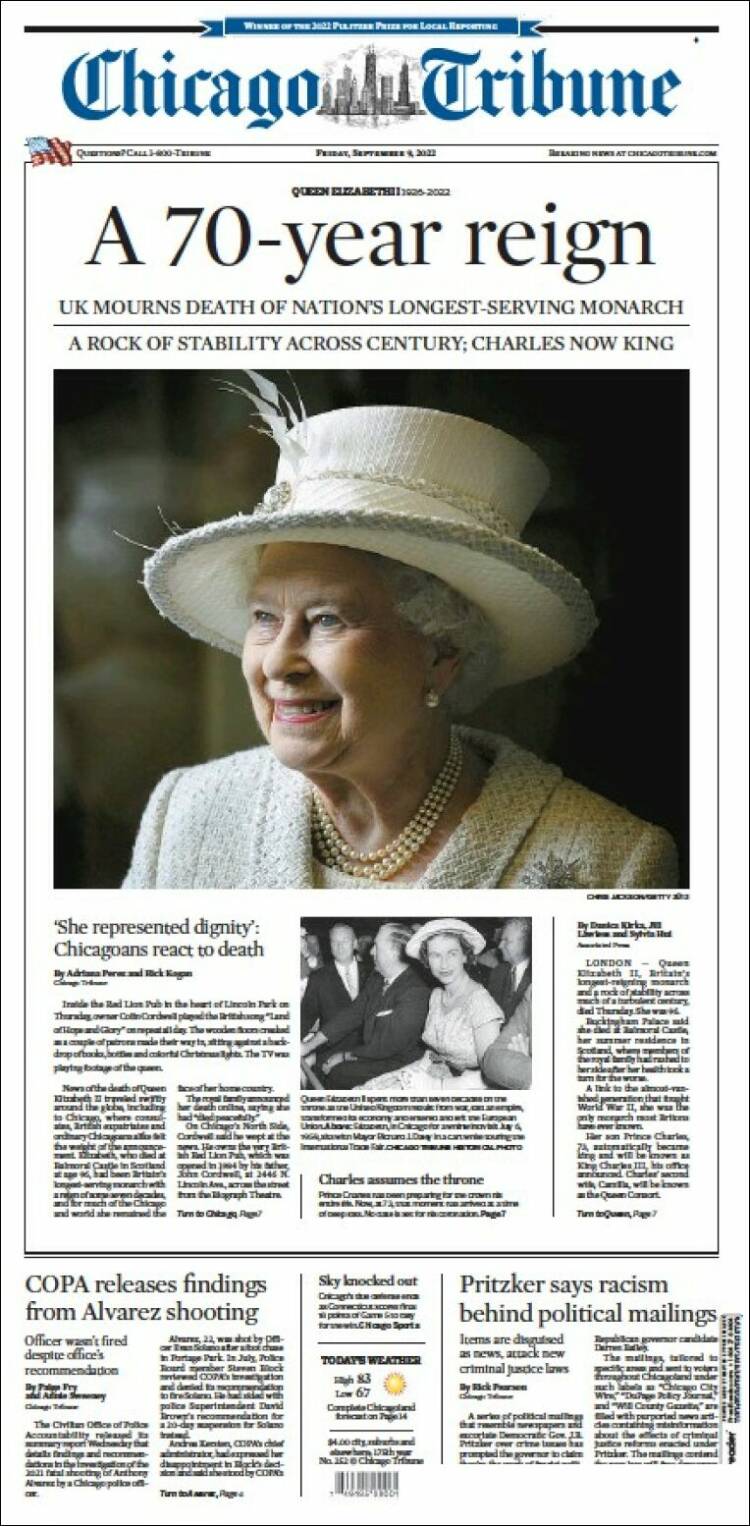 Portada de Chicago Tribune (USA)