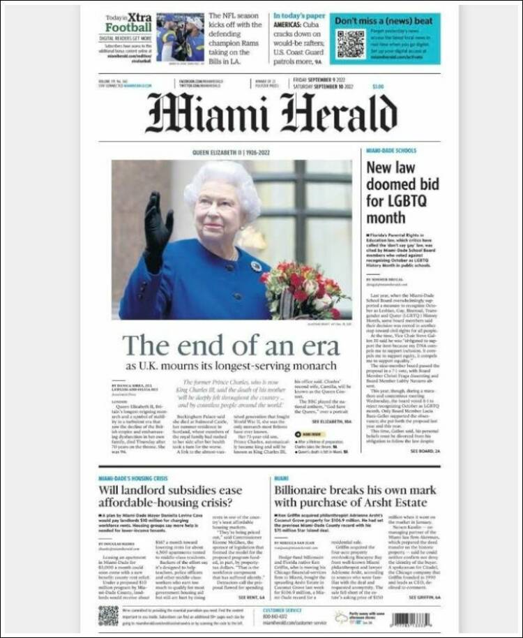 Portada de Miami Herald (USA)