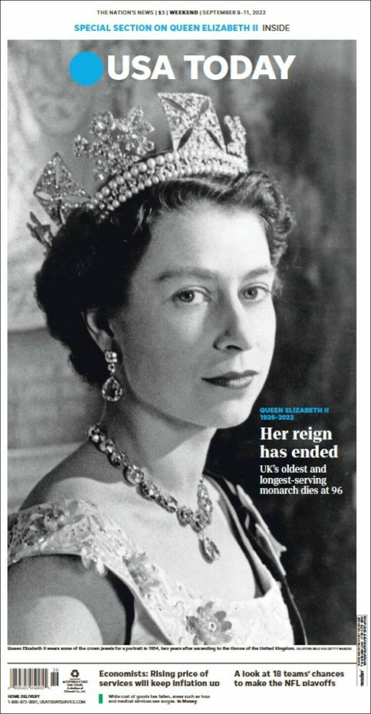 Portada de USA Today (USA)