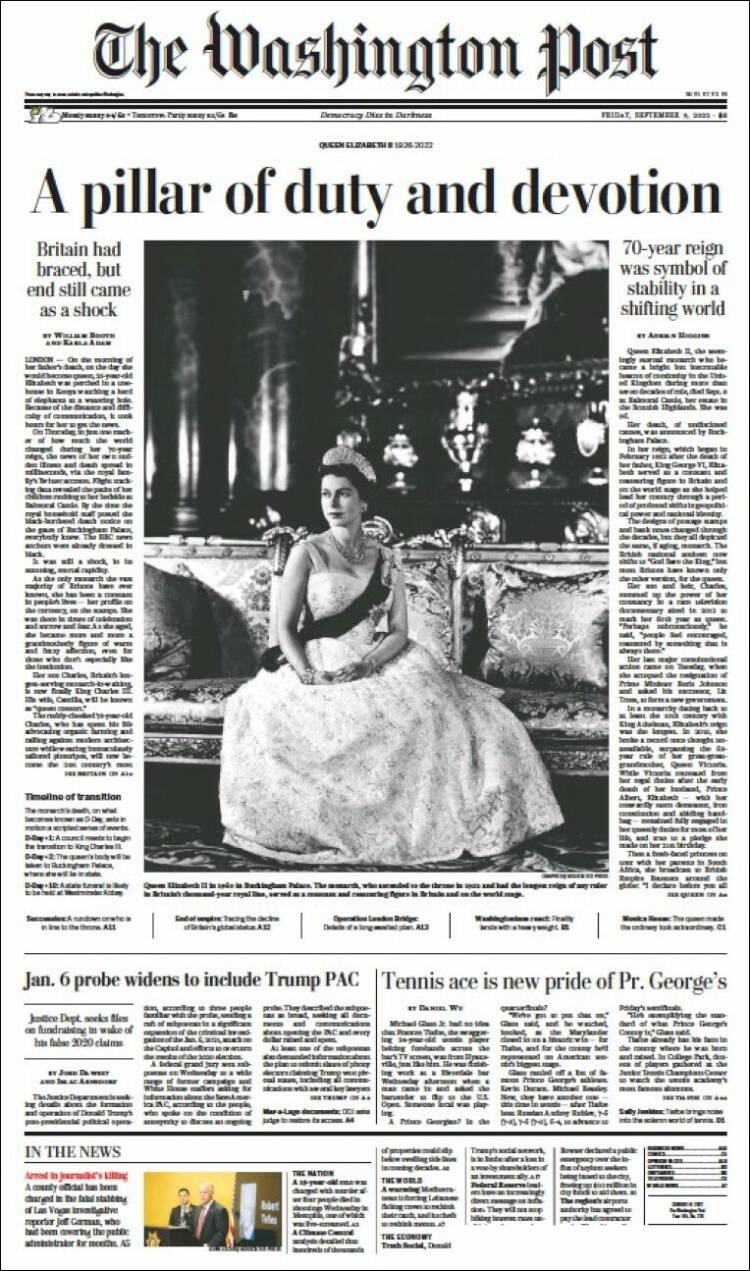 Portada de The Washington Post (USA)