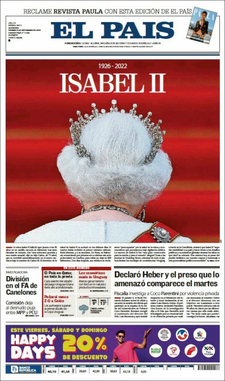 Portada de El País (Uruguay)