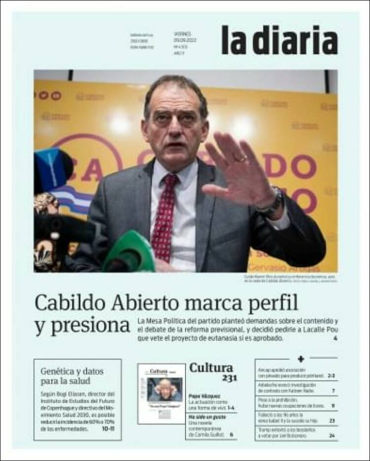 Portada de La Diaria (Uruguay)