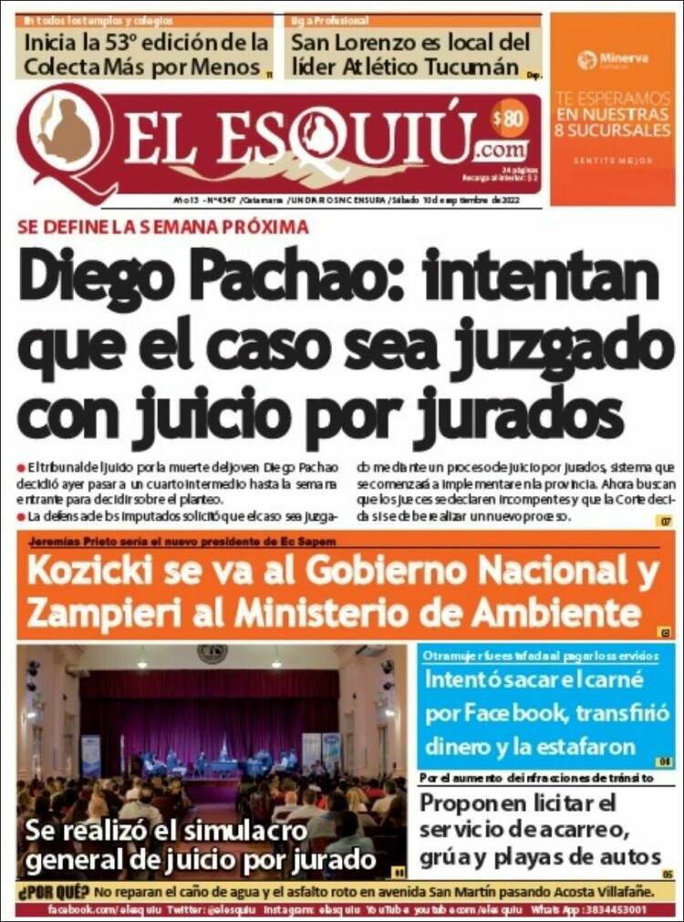 Portada de El Esquiu (Argentina)