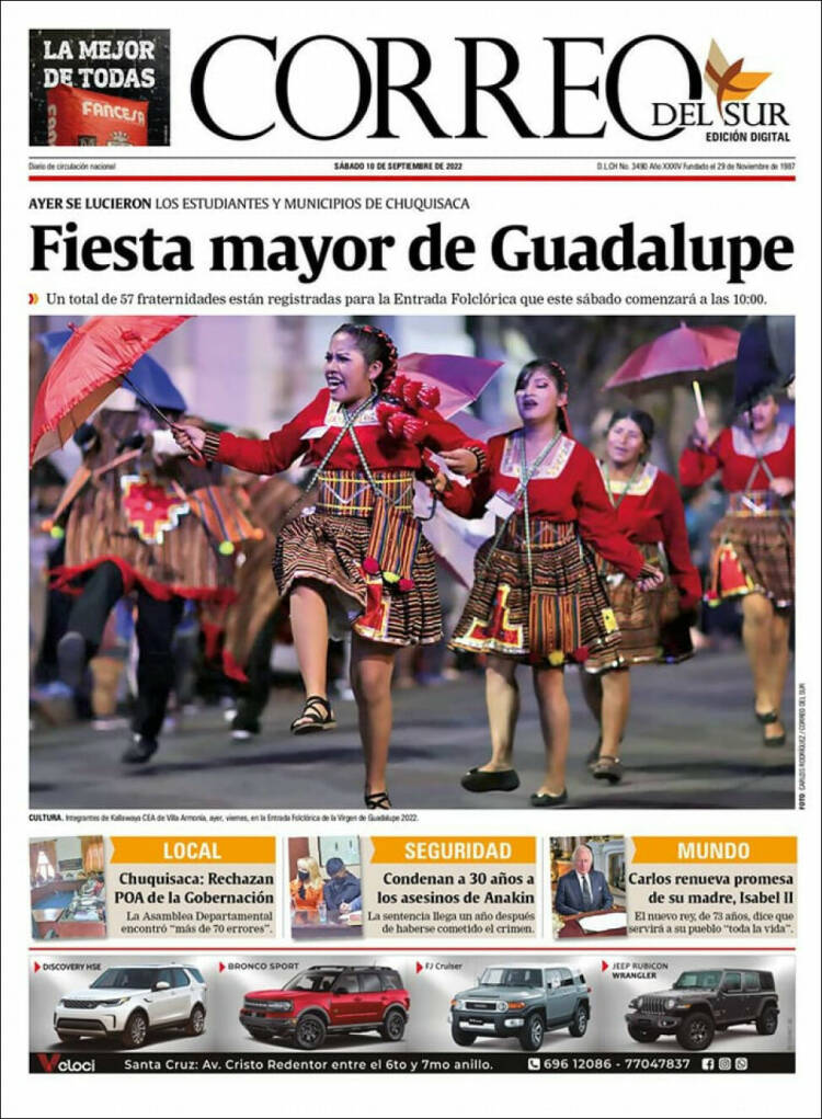 Portada de Correo Sur (Bolivia)