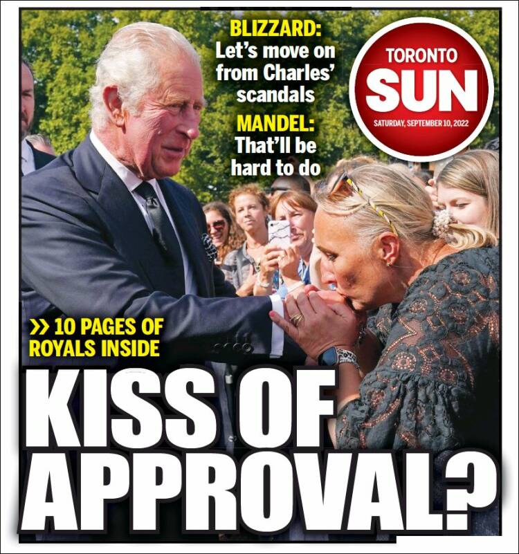 Portada de The Toronto Sun (Canadá)