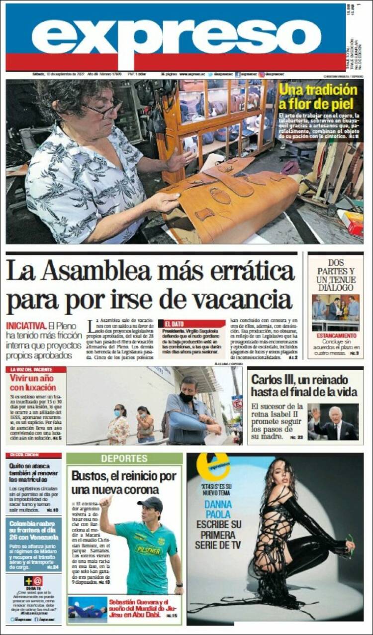 Portada de Expreso (Ecuador)