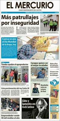 Portada de Diario El Mercurio (Ecuador)