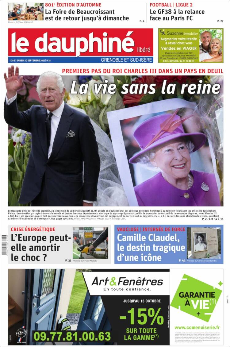 Portada de Le Dauphiné Libéré (Francia)