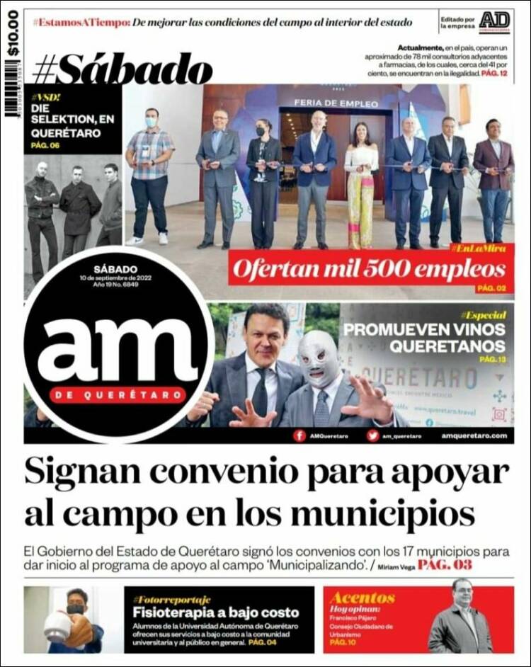 Portada de A.M. Querétaro (México)