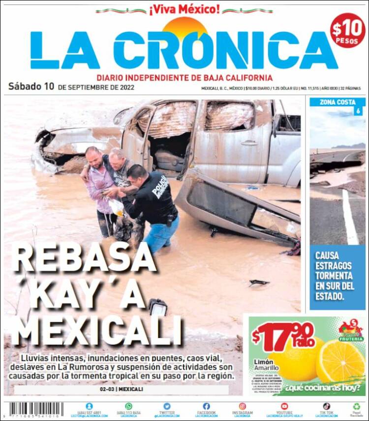 Portada de La Crónica de Baja California (México)