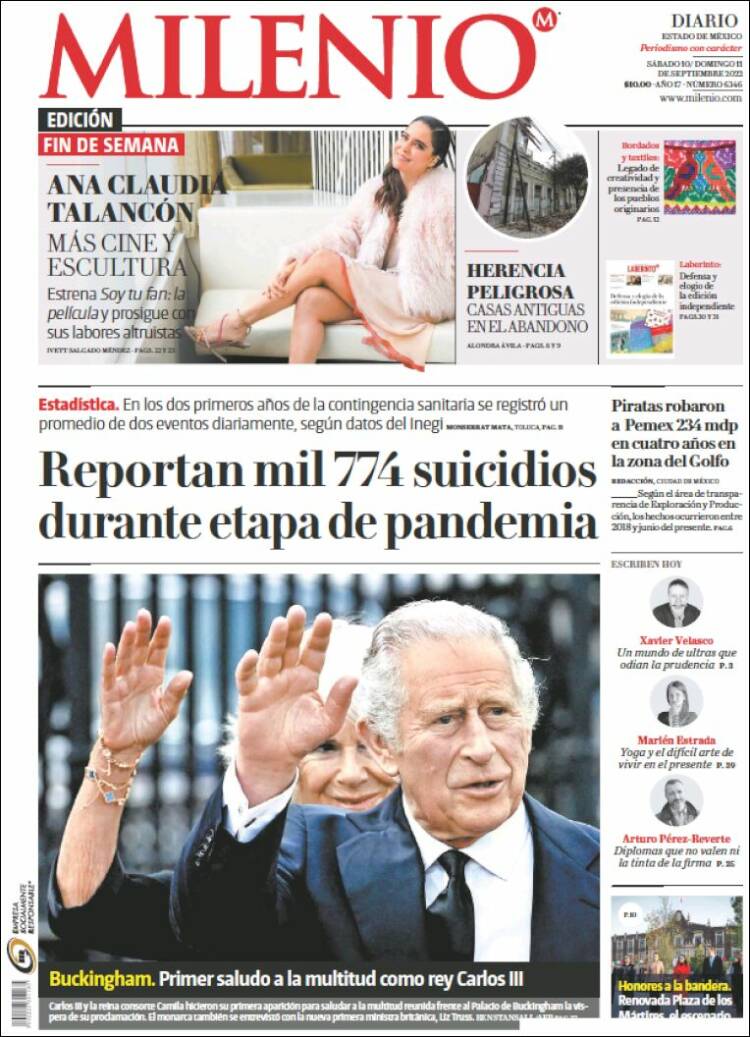 Portada de Milenio - Estado de México (México)