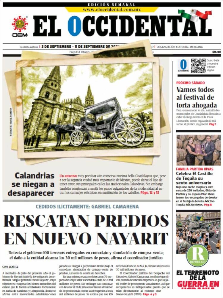 Portada de El Occidental (México)