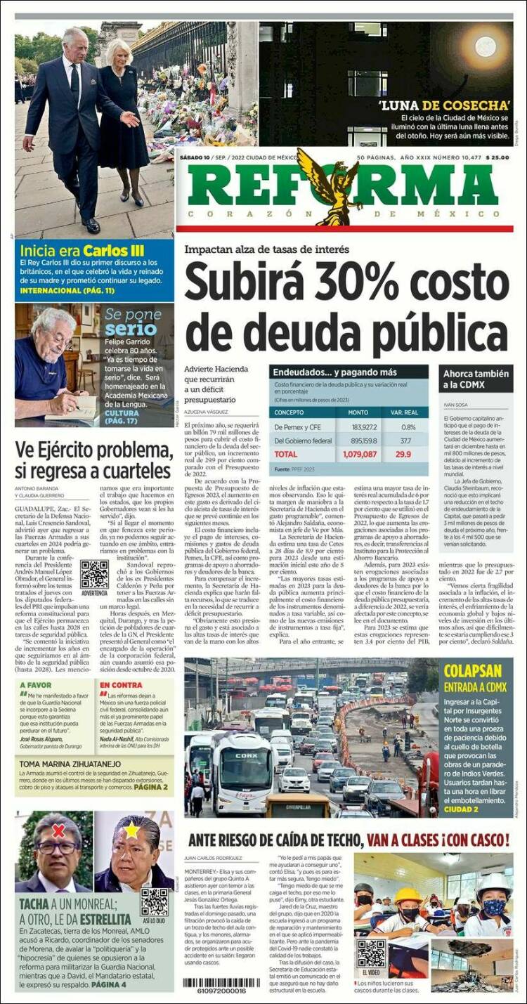 Portada de Reforma (México)