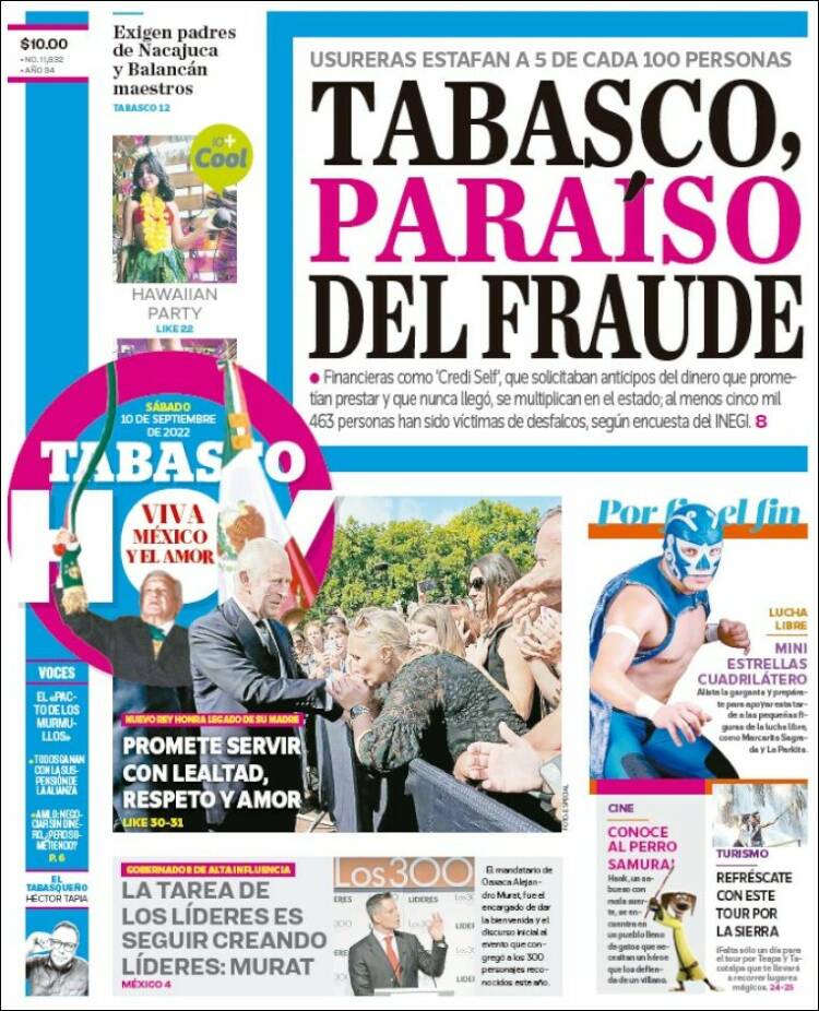 Portada de Tabasco Hoy (México)