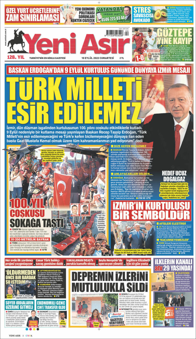 Portada de Yeni Asır (Turquie)