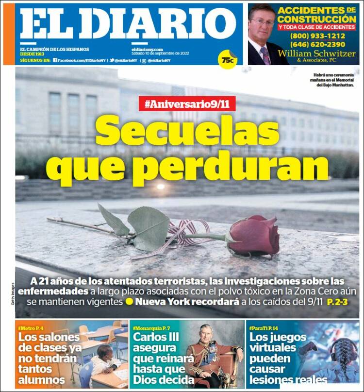 Portada de El Diario NY (USA)