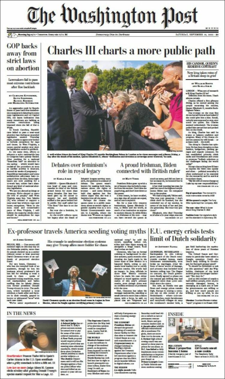 Portada de The Washington Post (USA)