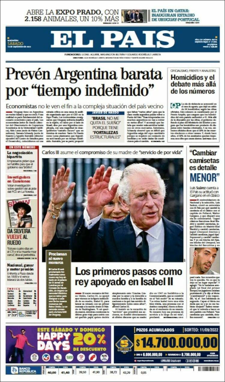 Portada de El País (Uruguay)