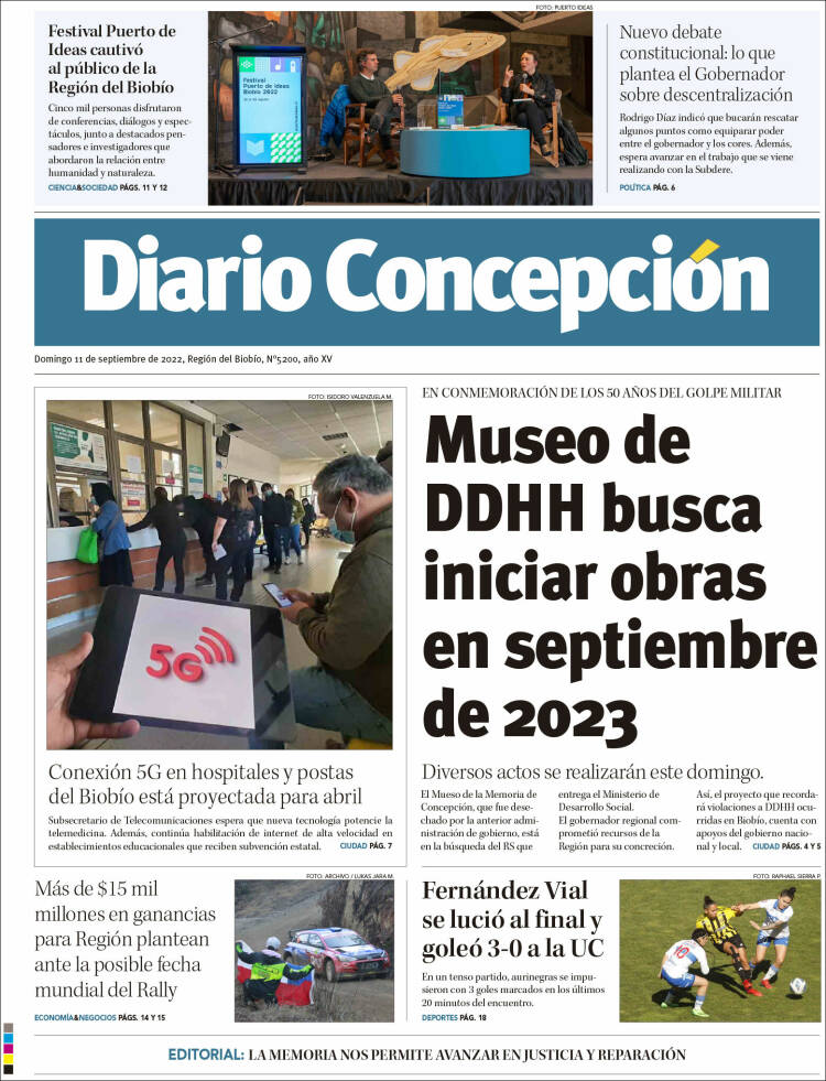 Portada de Diario de Concepción (Chile)