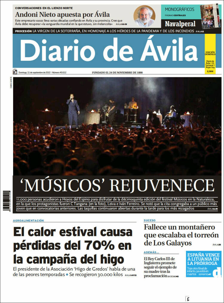 Portada de Diario de Ávila (Espagne)