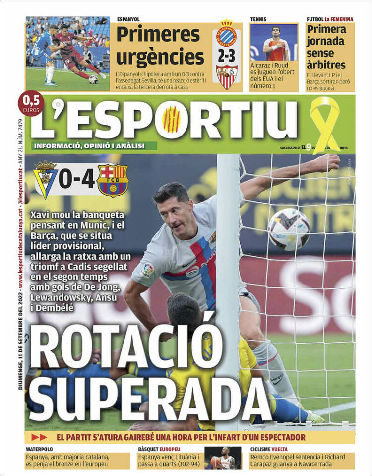 Portada de L'Esportiu (Espagne)