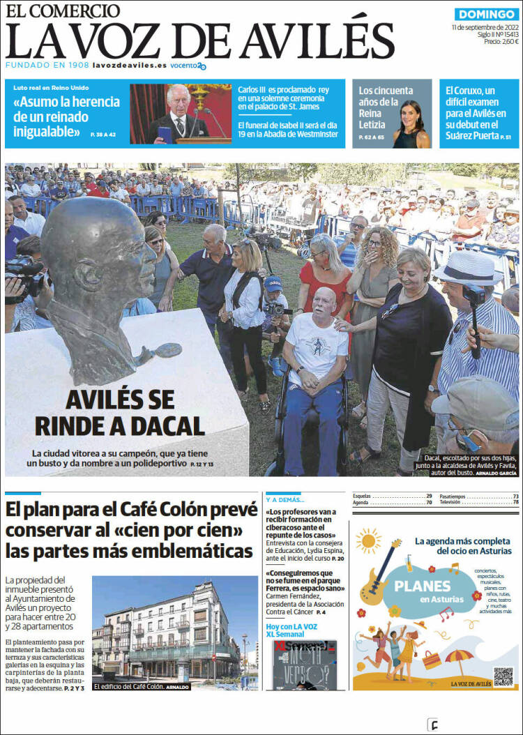 Portada de El Comercio - Avilés (Espagne)