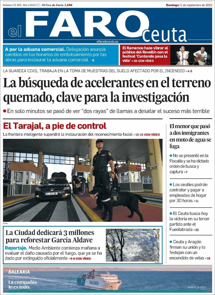 Portada de El Faro de Ceuta (Espagne)