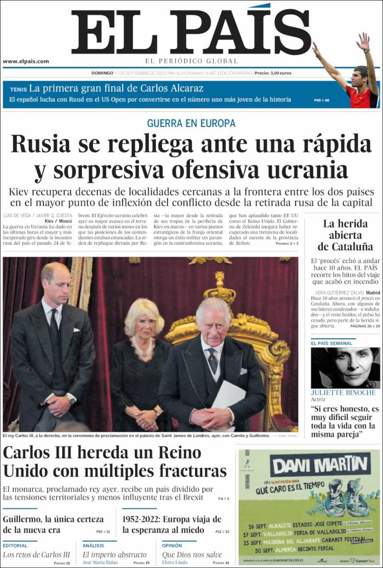 Portada de El País (Espagne)