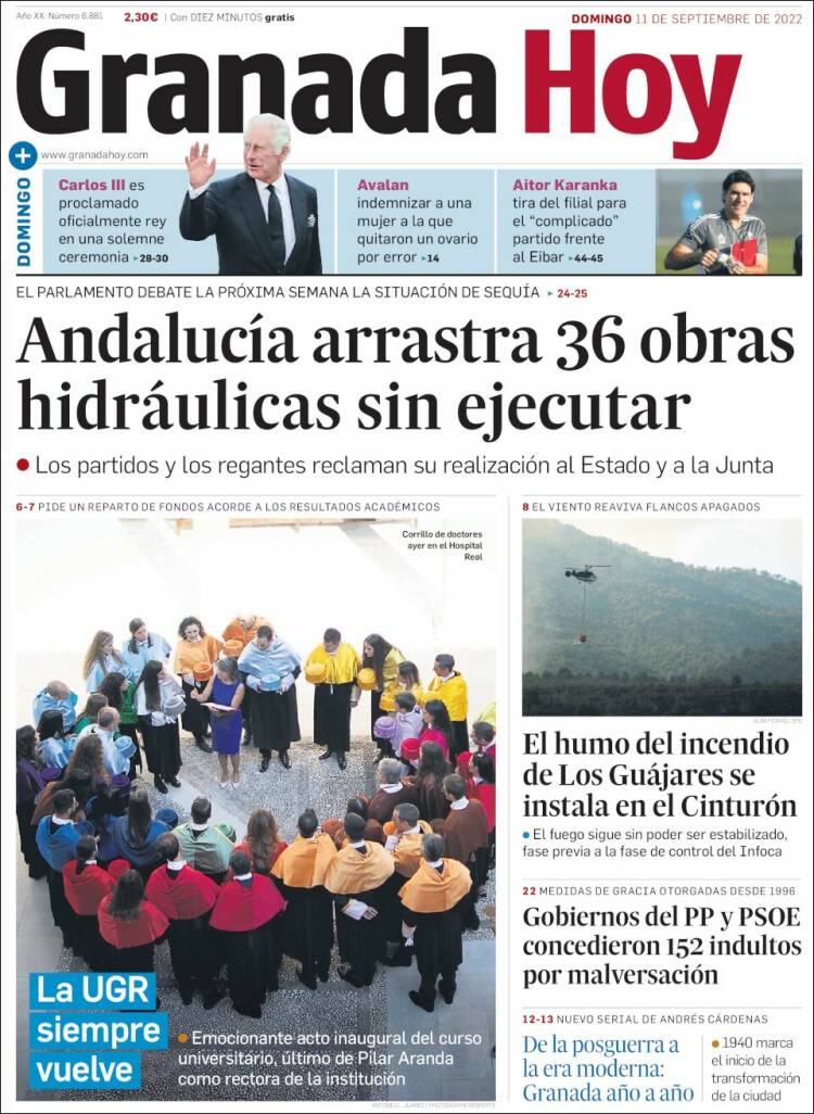 Portada de Granada Hoy (Espagne)