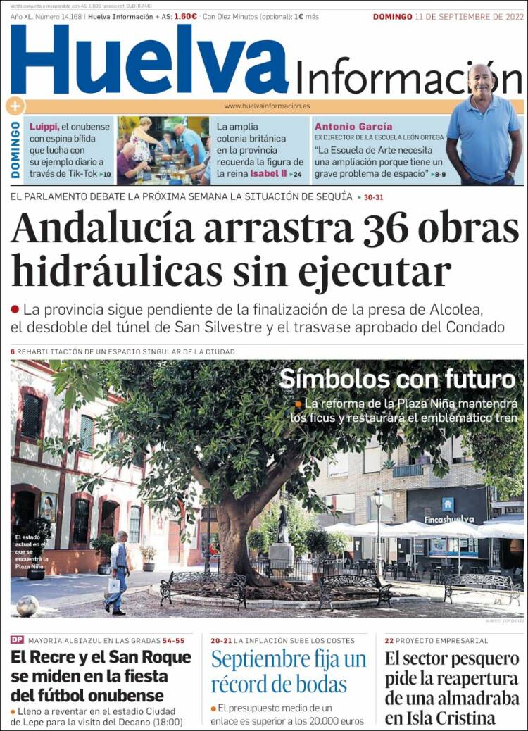Portada de Huelva Información (Espagne)