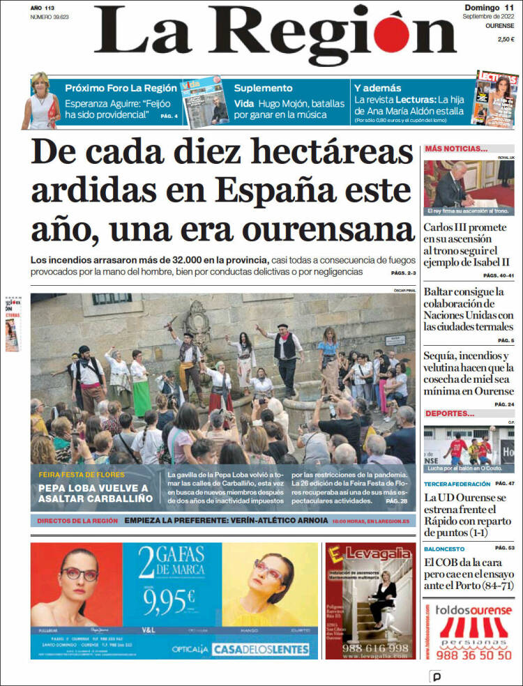 Portada de La Región de Ourense (Espagne)