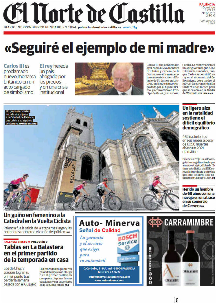 Portada de Norte de Castilla - Palencia (Espagne)