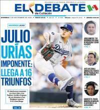 Portada de El Debate de Culiacán (México)