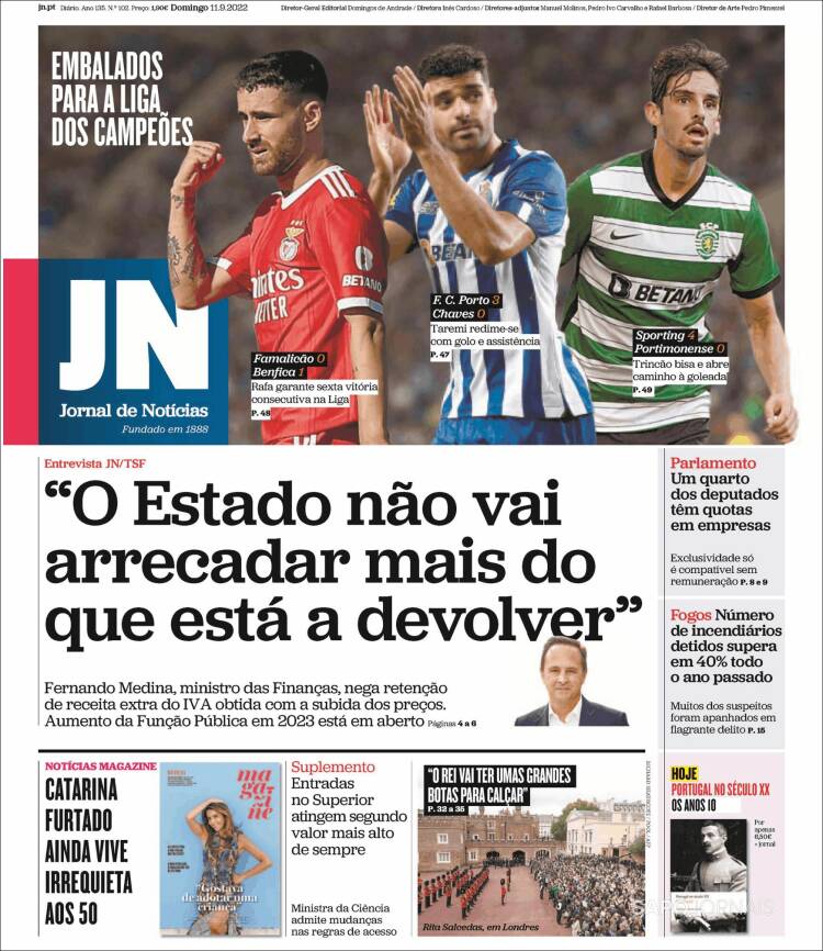 Portada de Jornal de Notícias (Portugal)