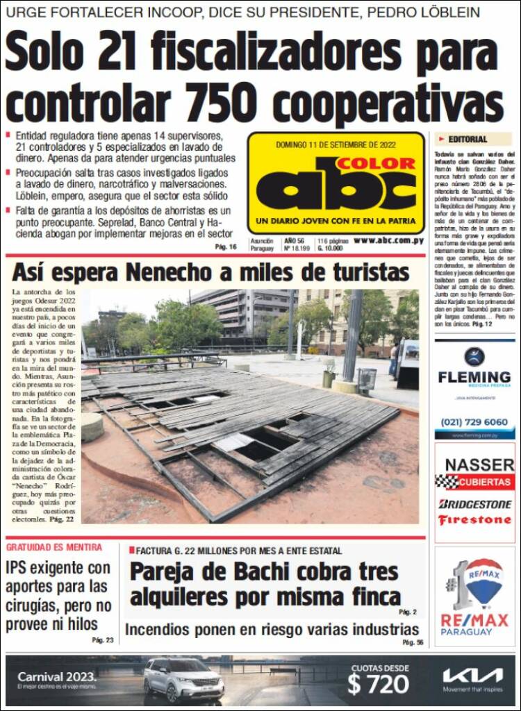 Portada de ABC Color (Paraguay)