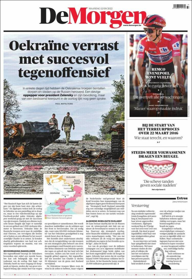 Portada de De Morgen (B&eacute;lgica)