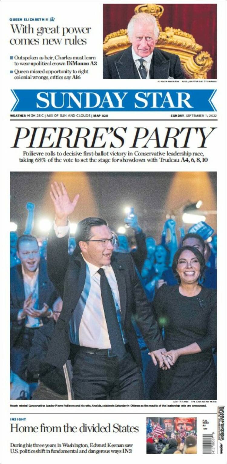 Portada de The Toronto Star (Canadá)