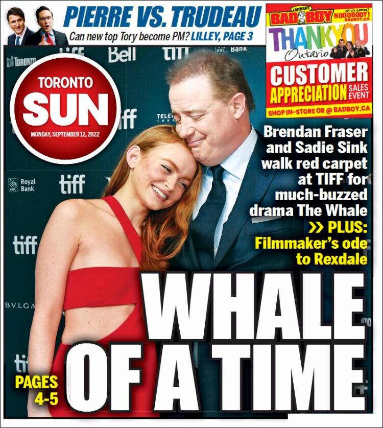 Portada de The Toronto Sun (Canadá)