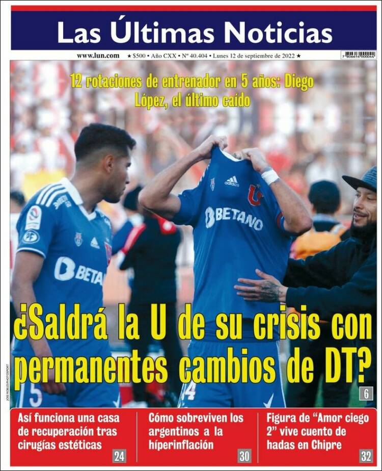 Portada de Las Últimas Noticias (Chile)