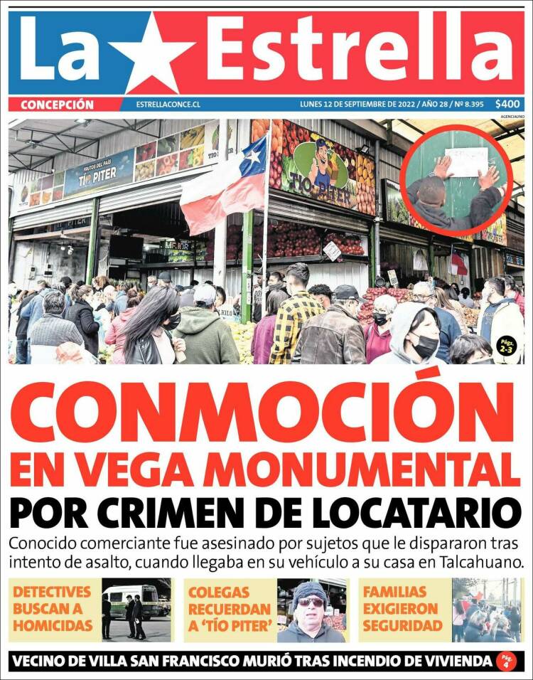 Portada de La Estrella de Concepción (Chile)