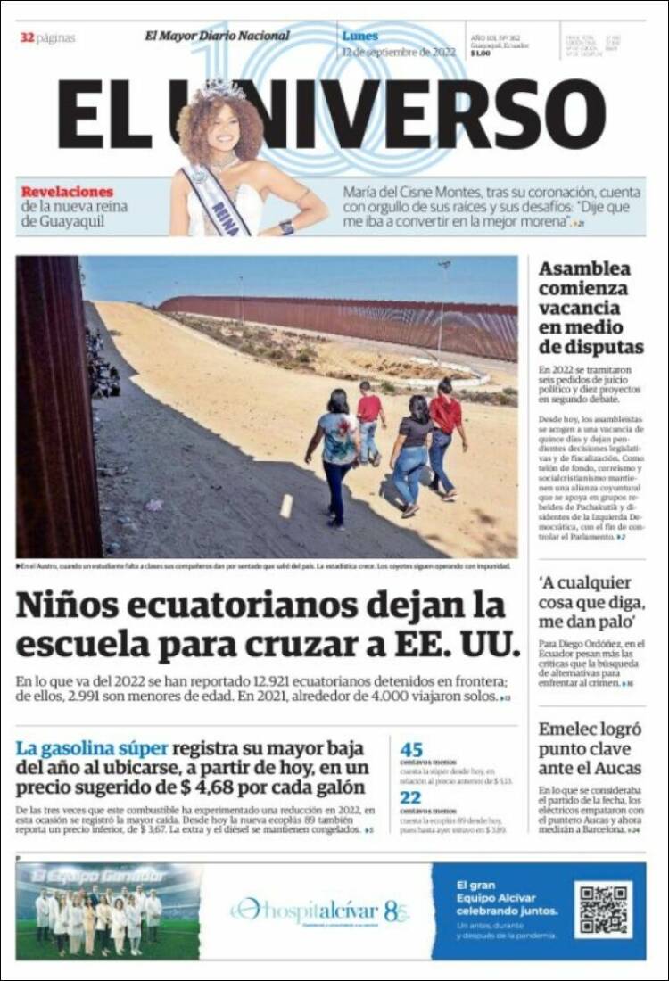 Portada de El Universo - Ecuador (Ecuador)