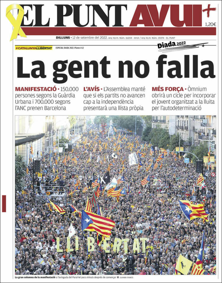 Portada de El Punt Avui (Spain)