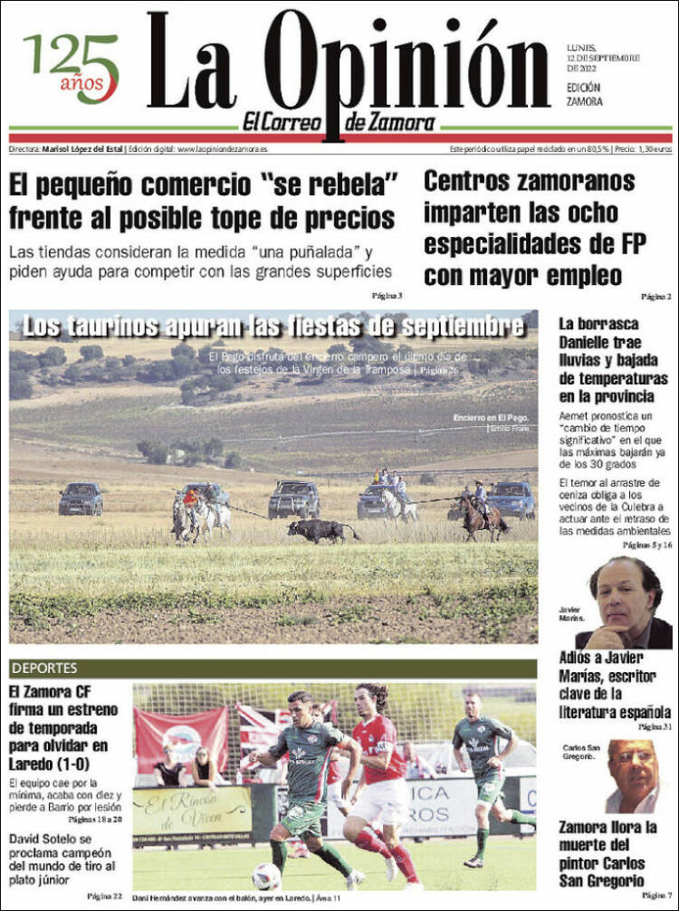 Portada de La Opinión - El Correo de Zamora (Spain)