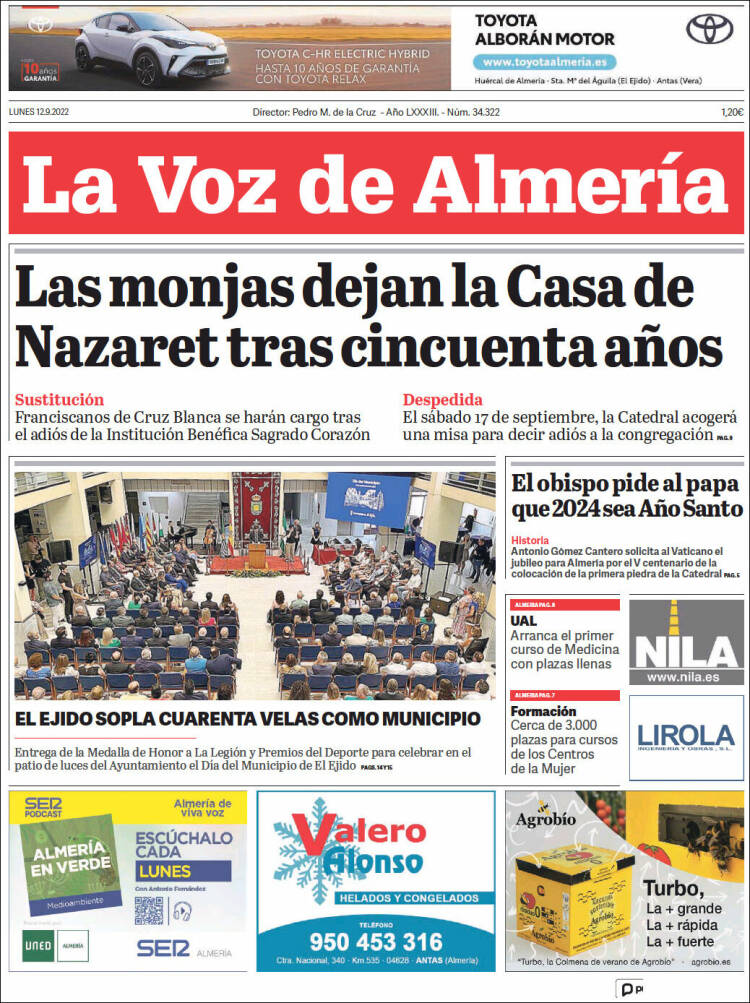 Portada de La Voz de Almería (Spain)