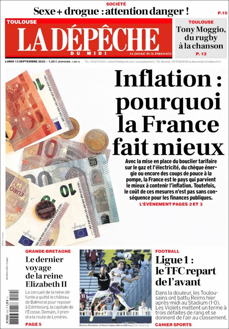 Portada de La Dépêche du Midi (France)