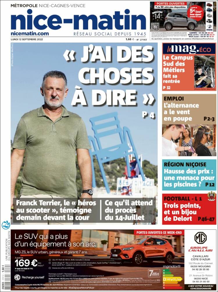 Portada de Nice-Matin (France)