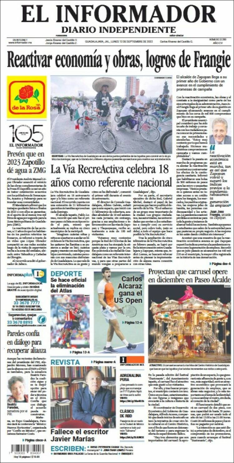 Portada de El Informador (México)